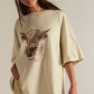 Free People Highland Cow Graphic T-Shirt